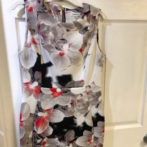 Dress for formal occasion. Beautiful colors white, gray, black and coral.